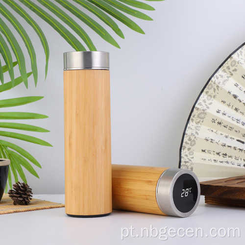 Garrafa de água de temperatura inteligente de bambu